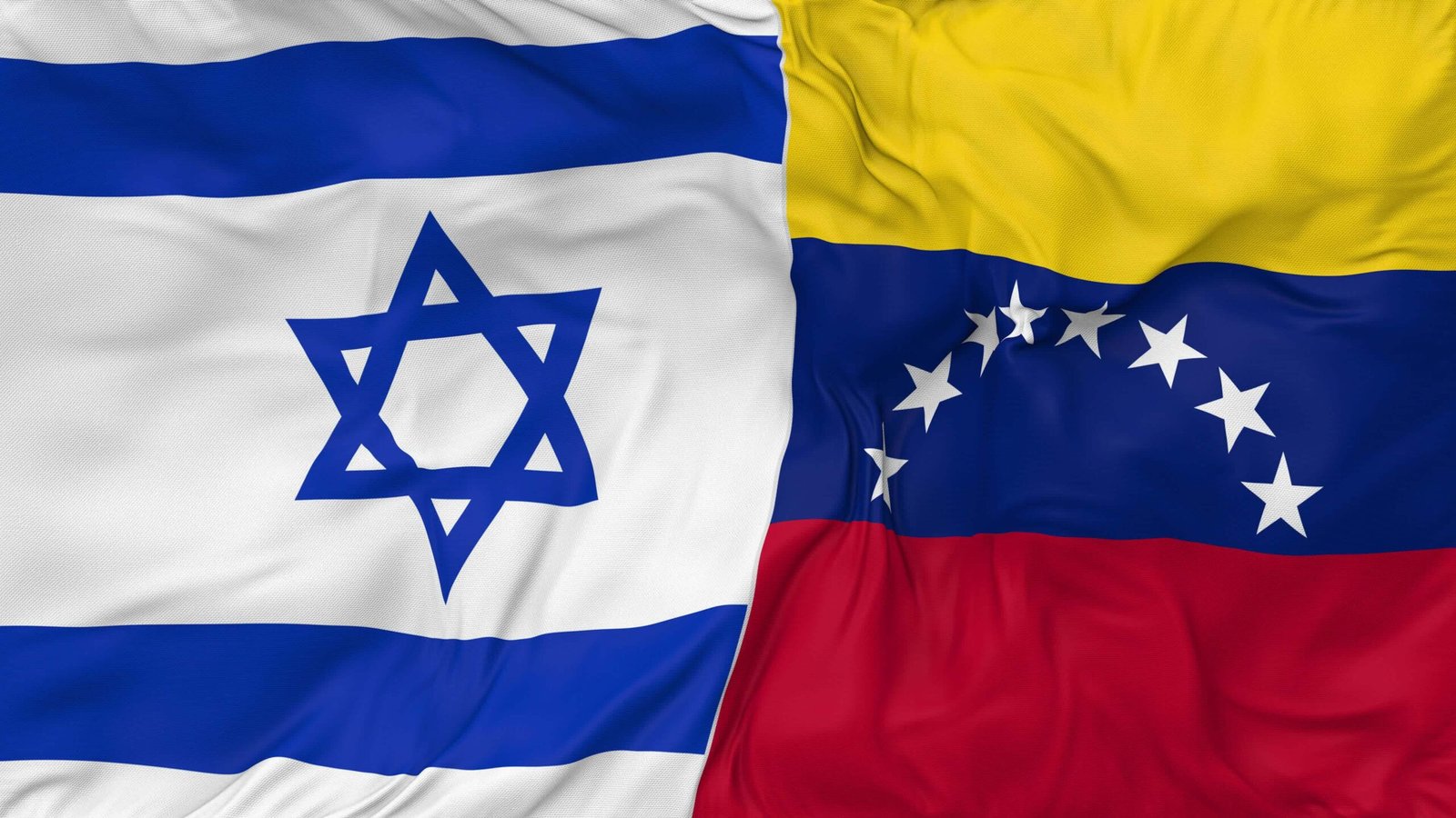 israel-and-bolivarian-republic-of-venezuela-flags-together-seamless-looping-background-looped-bump-texture-cloth-waving-slow-motion-3d-rendering-free-video